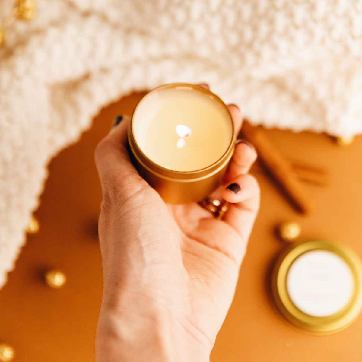 (Seasonal) Mini-Candle - 2 oz soy wax in gold tin by Slow North